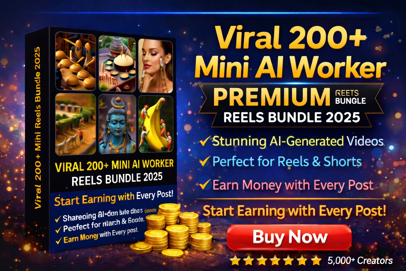 Viral 200+ Mini AI Worker Reels Bundle 2025 – Premium AI Reels Pack for Instagram & YouTube Shorts